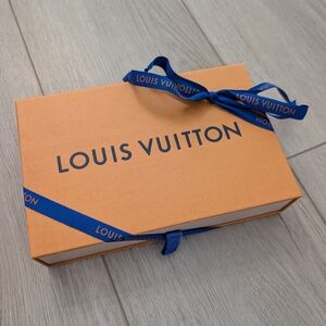 Louis Vuitton Orange Gift Box with Blue Ribbon